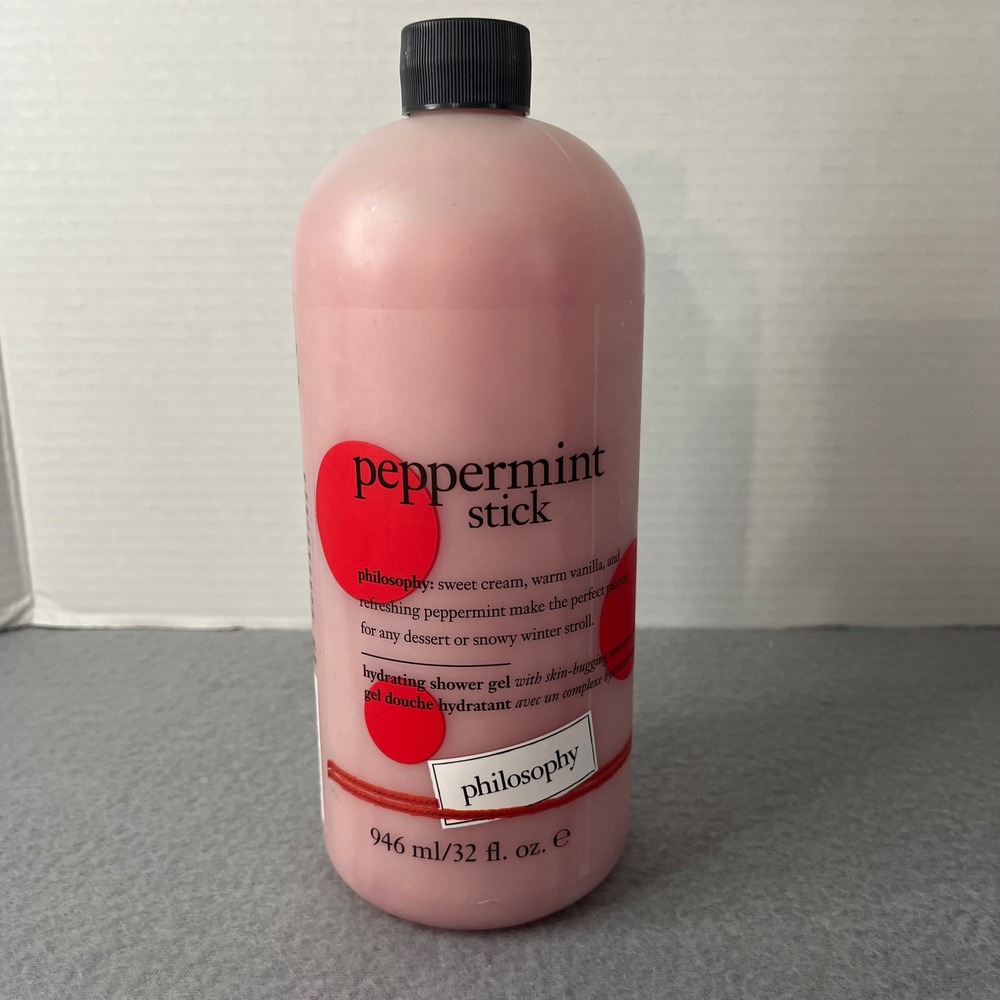 Philosophy‎ Peppermint Stick 3-in-1 Shower Gel Bubble Bath Shampoo 32 oz NEW